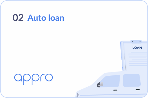 Animated showcase of Appro’s platform managing various retail banking products, including credit cards, auto and personal loans, mortgages, and deposits