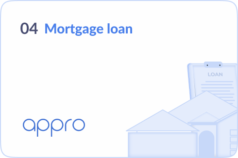 Animated showcase of Appro’s platform managing various retail banking products, including credit cards, auto and personal loans, mortgages, and deposits
